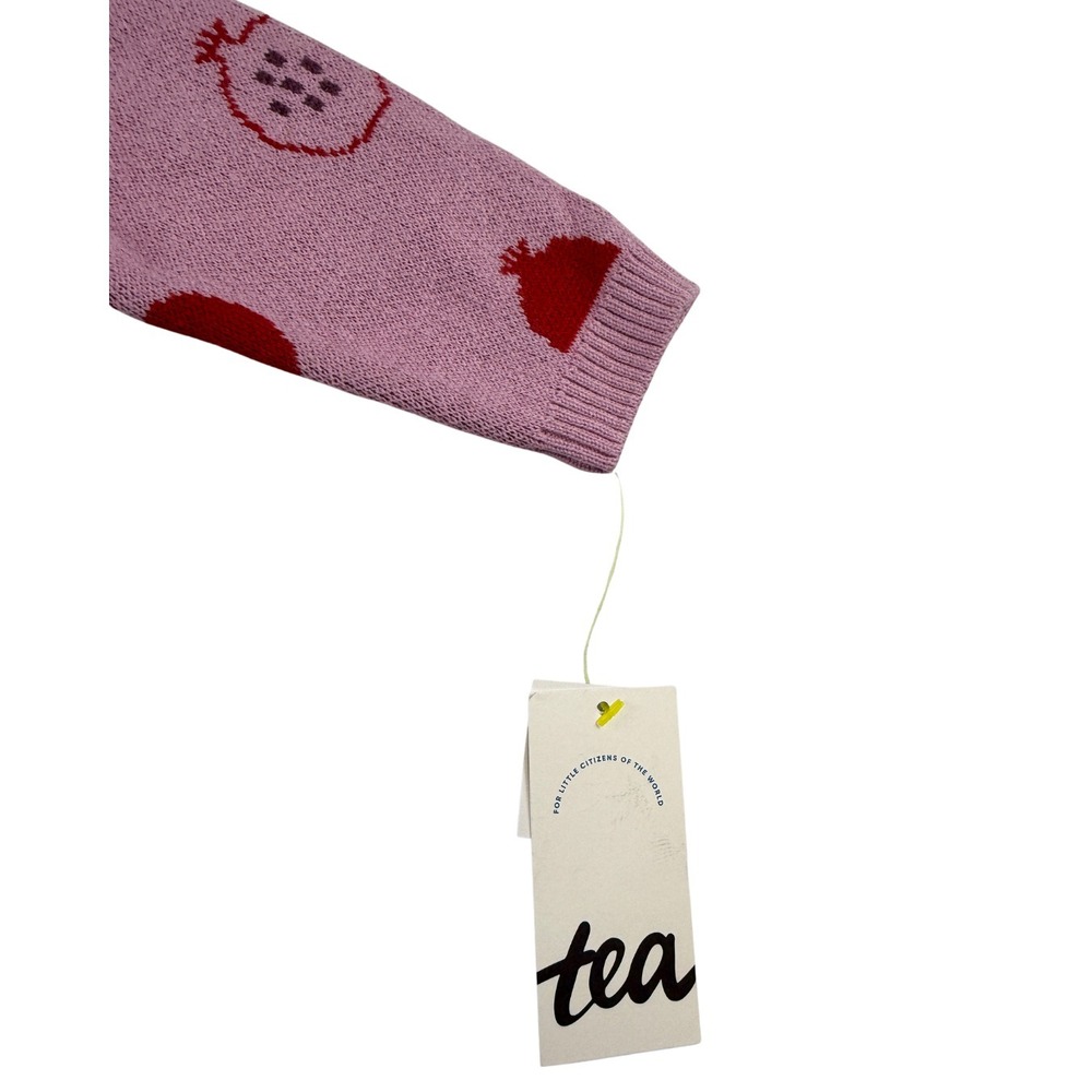 NWT Tea Collection Baby Cardigan 6-9 Months Pink Pomegranate Knit Sweater - Picture 4 of 5